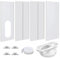 Mejiwasmi Tragbares Klimaanlagen-Fenster-Set, Schiebe-AC-Fensterventil-Kit für 13 cm / 15 cm, verstellbare Fensterdichtungsplatten für AC-Einheit mit Universalkupplung für 15 cm und 13 cm
