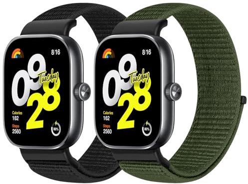 XANS 2 Pezzi Cinturino in Nylon Compatibile con Redmi Watch 4/5/Xiaomi Smart Band 8 Pro/9 Pro, Cinturini di ricambio sportivi regolabili per Xiaomi Redmi Watch 4/5/Mi Band 8 Pro/9 Pro