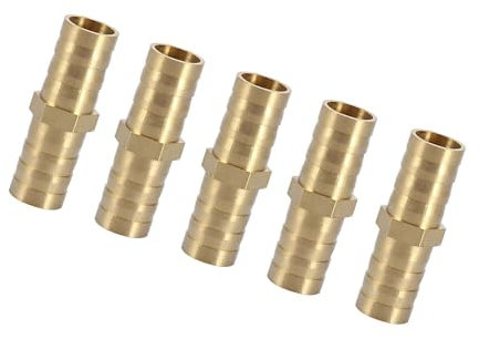 Gedourain Connettore Spinato Dritto in Ottone Antiruggine 6/8/10/12/14/16/20mm per Collegamento Tubo per Gasolio Combustibile (10 mm (5 Pezzi))
