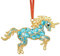 HEYINSHEN Einhorn-Weihnachtsschmuck, Metall, blau, Einhorn-Ornament für Weihnachtsbaum, Dekoration, Strasssteine, Einhorn-Hängeornament, Weihnachtsdekoration, Geschenke für Frauen, Mädchen, Kinder,