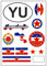 Daged Jugoslawien Aufkleber Karte Stickerbogen - PKW Auto Motorrad Biker Flagge Fahne Deko AK