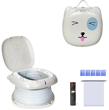 Toilettes Pliantes pour Enfants,Pot de Voyage Pliable,siège de toilette portable,Pot de Voyage pour Enfant,Pot Siège de Toilette (Grau)