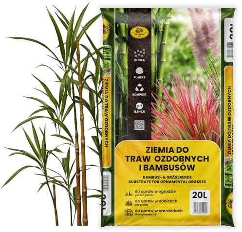 Erde für Ziergräser 20L - Bambuserde & Gräsererde - Blumenerde mit Kompost, Blähton, Dünger - Pflanzerde für Zimmerpflanzen, Balkonpflanzen, Garten, Bambuspflanzen, Bambus