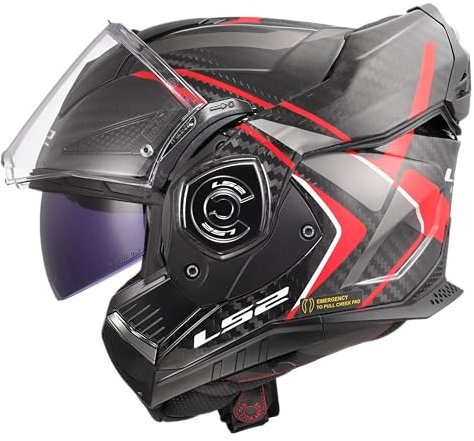 LS2, Modularer Motorradhelm ADVANT X CARBON FUTURE II Gloss Red, XL