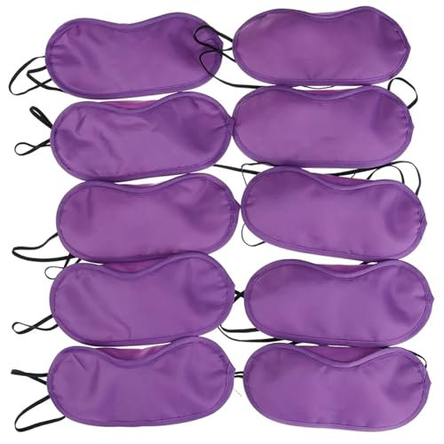 JTKSSCS Schlafmaske 10Pcs Augen Abdeckung Nachgeahmte Seide Schlaf Augen Maske Schlafen Gepolsterte Augen Masken Schatten Patch Frauen Männer Augenbinde Reise Sleepmasker(10 Eye mask-01)