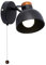 Aisilan Modern Black Sconce - E14 Compatible Pull Cord & Adjustable Wall Light for Bedroom/Bedside/Hallway - Bulb Not Included