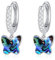 MEDWISE Schmetterling Creolen Ohrringe Mädchen 925 Sterling Silber Abalone Muschel Hängend Hypoallergener Ohrringe Schmetterlings Schmuck für Damen Frauen Kinder Tochter Ehefrau