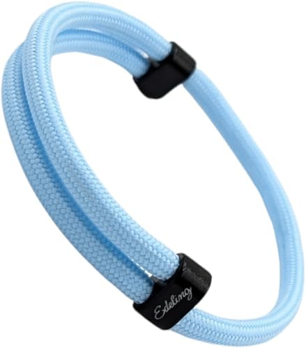 Paracord Armband Herren & Damen - Minimalistisch, Surfer, Outdoor & Segeltau Style - verstellbare Armbänder für Männer, Frauen, Pärchen, Jungs, Mädchen - Surferarmband, Stoff (hellblau)