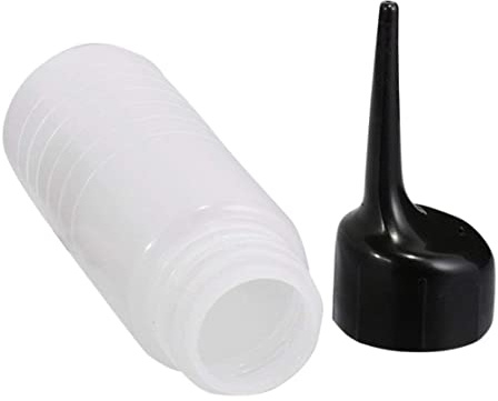 Bouteille d'huile pour cheveux | 1 bouteille applicatrice en plastique étanche pour Salon de coiffure, nettoyage des cheveux, Pot de lavage, applicateur à longue pointe pour couleur, teinture (5oz)