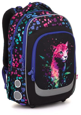 TOPGAL Schulrucksack für Jungen Mädchen ab 2 Klasse, Kinder Schultasche Erstklässler, Ergonomischer Schulranzen für erste klasse. Grundschule Ranzen. Tornister mit Reflektoren, Einschulung. (Leopard)