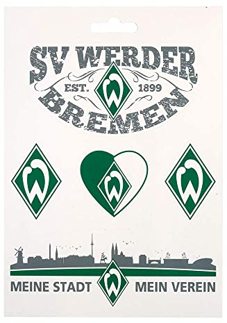 Bremen SV Werder Aufkleberkarte - Meine Stadt Mein Verein - Aufkleber 5-teilig Sticker SVW - Plus Lesezeichen I Love
