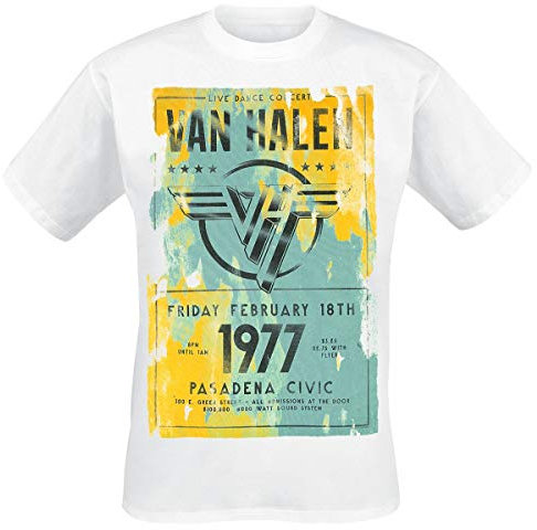 Van Halen Pasadena 1977 T-Shirt White S