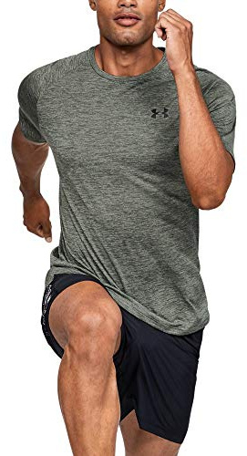 Under Armour T-Shirt Tech 2.0 à Manches Courtes pour Homme, Vert gravité (388)/Noir, 3XL