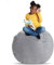 Creative QT Stuff ’n Sit, extra große 38-Zoll-Sitzsack-Aufbewahrungshülle für Kuscheltiere und Spielzeug – hellgrauer Cord