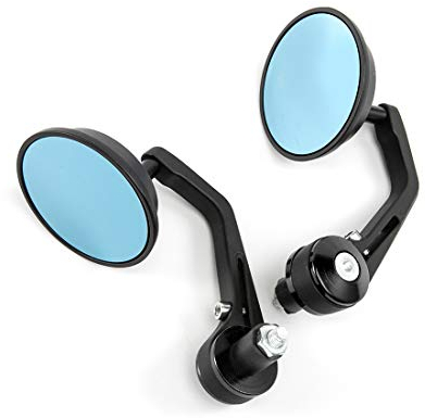 Specchietto laterale universale Motorike 7/8 '' 22mm Specchio fine manubrio rotondo (Colore A)