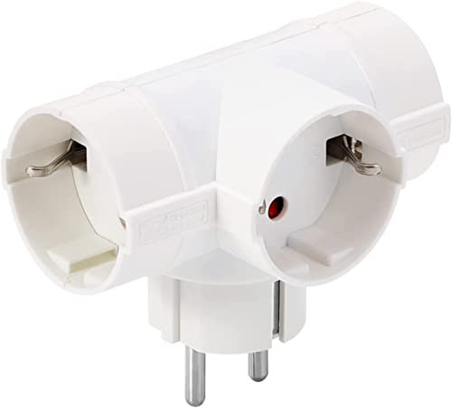 Adattatore Schuko Tripla, Splitter Schuko Con 3 Prese Schuko 16A, Sdoppiatore Schuko Da 1 a 3