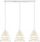 iDEGU 3 Luci lampadario a Sospenosione Moderno Lampada da Soffitto Creativo Design Fasce Intrecciate E27 Lampada a Sospensione Vintage per Cucina Soggiorno Cucina Sala da Pranzo (15cm, Bianco, Palo)