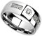 Taffstyle Band Ring Edelstahl mit Zirkonia Kristall Ehering Herrenring Damenring Partnerring Damen Herren Silber Größe 66 (21.0) Breit 8mm