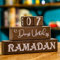 4 Stück Ramadan Kalenderblock Ramadan Advent Countdown Eid Kalender Countdown Kalender Ramadan Tischdekoration Ramadam Holzschild Ramadan Mubarak Holzornament Block Kalender der islamischen Monate