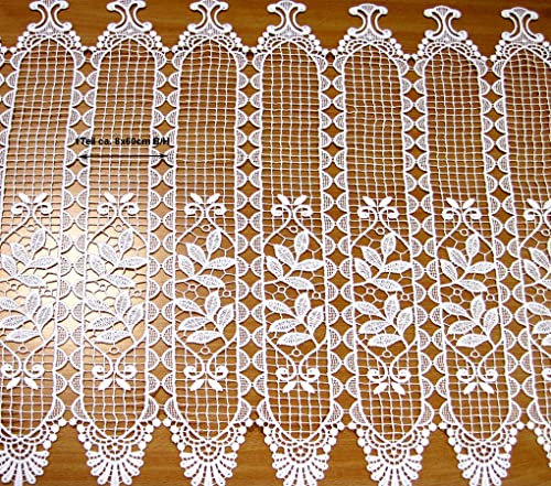 Gerster 1 Stück Kurzgardine Scheibengardine Landhausstil weiß, ca. 8 x 60 cm (B/H)