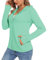 TACVASEN Maglietta da donna con cappuccio, a maniche lunghe, ad asciugatura rapida, sportiva, con cerniera, con foro per il pollice, Verde menta, L