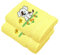 Lashuma Baby Badetuch Set mit Stick: Hund, 2X Kinder Handtücher Gelb, Babyduschtuch Größe: 50x90 cm