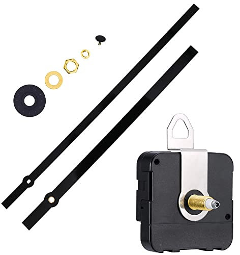 ISAKEN Maquinaria de Reloj de Pared, Movimiento de Reemplazo de Eje Largo, Silencioso Con Pilas