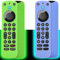 Pinowu - Funda Protectora remota (Brilla en la Oscuridad) Compatible con Firetv Voice Remote Pro (versión 2022), Funda de Silicona Antideslizante a Prueba de Golpes con Correa (Verde y Azul Cielo)