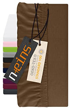 npluseins Spannbettlaken für Topper - Spannbetttuch aus 100% Baumwolle 1598.2327, ca. 200 x 220 cm, Schoko