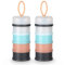 Vicloon Distributeur de lait en poudre pour bébé, 2PCS Portable 4 Compartiments Boîte Doseuse à Poudre de Lait, pour le voyage et les activités de plein air, Gris & Rose & Bleu