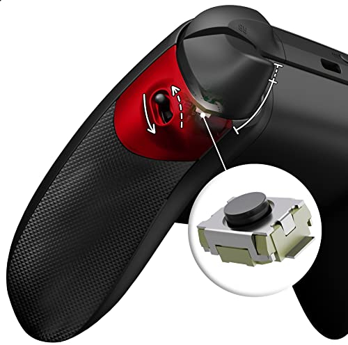 eXtremeRate Flexor Clicky Goma Grip Trigger Stop Kit para Xbox Series X/S Control Gatillos Ergonómicos Bloqueo del Gatillo Diamante Textura Grip Antideslizante Carcasa para Xbox Core(Rojo Escarlata)