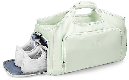 HYC00 Sporttasche Damen mit Schuhfach Weekender Bag Travel Bag Reisetasche Damen Handgepäck Tasche für Sport Schwimmtasche Wasserdicht Fitnesstasche Trainingstasche Krankenhaustasche,Minzgrün