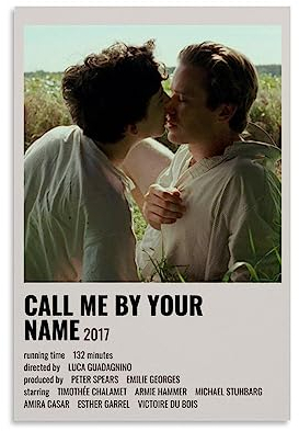 ELedvb Leinwand-Poster mit Aufschrift Call Me by Your Name, dekoratives Gemälde, Leinwand-Wandposter und Kunstdruck, modernes Familienschlafzimmer-Dekor-Poster, 20 x 30 cm