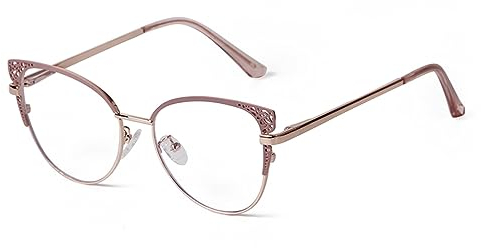 ADEWU Brille ohne Stärke mit Blaulichtfilter Brillefassungen Damen Katzenauge Schick Party Fake Brillen