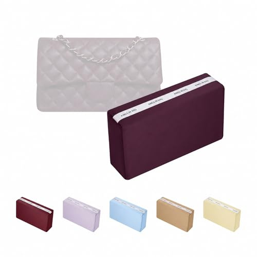 KINGS IN BAG Kisseneinsatz für Chanel Medium Classic Flap, Cassis | Passend für Formunterstützung, Memory-Foam-Füllung, seidig weicher Stoff, leicht zur Aufbewahrung