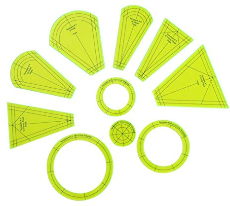 Multifunktionales Patchwork-Lineal, Quilt-Vorlagen-Sets, Dresdner Teller, Standard-Schablonen-Set, Schneiderei, DIY-Mess-Set