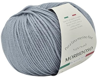 Cloudy 701 Knäuel, 100 % Merinowolle, einlaufsicher, zum Häkeln und Stricken, Babywolle, einfarbig, 50 g, 150 m