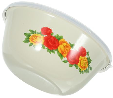 Cabilock 1 Pc ensaladera mezcla de ensalada de verduras mixtas cuencos de cereales esmaltados mostrada tazón de esmalte cuenco de hierro esmaltado familiar bol de arroz vajilla