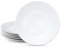 NUTRIUPS 27cm Speiseteller 6er Set, Keramik Essteller Groß, Geprägt Servierteller Weiß für Frühstücks, Abendessen, Nudeln, Salat, Steak, Pizza, Mikrowellenfest, Ofenfest und Spülmaschinenfest