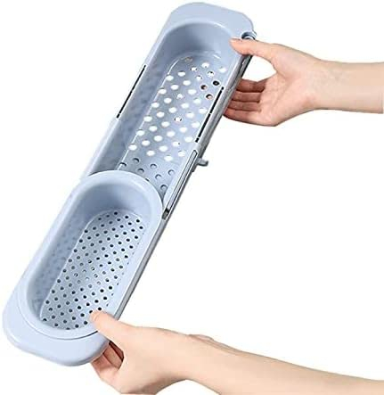 BZVCRTYKL Organizador for Fregadero de Cocina, Soporte for cepillos de Esponja, escurridor, Bandeja, Colgador de Tela for Platos, grande/800 (Color : Blue)