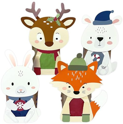 Papierdrachen 8 Windlichter Wintertiere - Tischlichter - Bastelset - perfekt für Kinder geeignet - Projekt für Kindergärten oder Grundschulen - Dekoration Weihnachten 2025