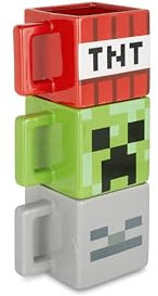 Minecraft Unique 3D Sculpted Ceramic Coffee Mug 3pc Set Creeper Skeleton TNT