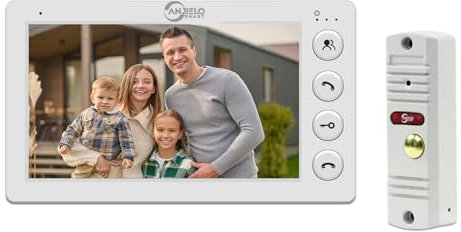 ANJIELO SMART Sistema de videoportero de 7 pulgadas, timbre de puerta, compatible con conexión a cerraduras electrónicas de puerta