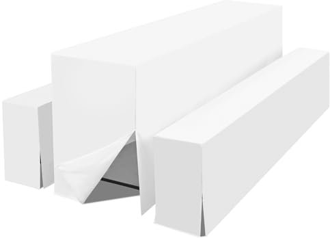 Teruntrue Bierzeltgarnitur Set 3tlg. wasserdichte Hussen mit Schlitz unten für Bierzeltgarnitur 220 x 70cm – 1 Husse Biertisch + 2 Bierbank in Weiß - Biertischhusse Bierbankhusse – Weiß