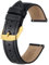 BISONSTRAP Retro Leder Uhrenarmband für Herren, Ersatzarmband aus Ölgewachstem Kalbsleder, Schnellverschluss, 22mm, Schwarz (Goldene Schnalle)