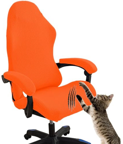 Gaming Stuhl Bezug 4 Stück Stuhlhussen Für Gamer Stühle Gamingstuhl-Bezüge Kratzfest Stuhl Bezug Bürostuhl Drehstuhl Bezug Mit Armlehnen Sessel Überzug Dehnbare Stuhl Bezüge Für Computer-Spielstuhl(L)