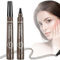 Liquid Eyebrow Pen - Precise Waterproof 3D Microblading Pencil With Micro-Fork 4 Tip for Natural Eyeliner Makeup (Grey Brown-04)
