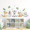 Tanlaby Waldtiere Wandaufkleber Safari Tier Wandsticker Grüne Pflanze Wandtattoo Nilpferd Rehkitz Zebra Wanddeko für Kinderzimmer Babyzimmer Schlafzimmer