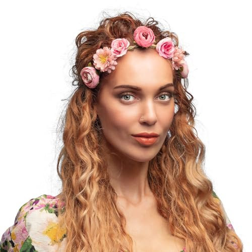 Boland 44568 - Stirnband mit Blumen für Kostüm und Party, Zubehör für Faschingskostüme, Märchenkostüm, Hippie Outfit
