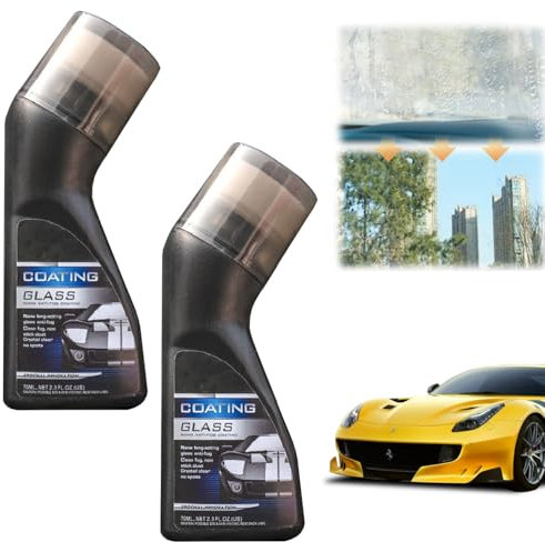 Antibeschlagspray Auto für Autoglas, 70ml Antibeschlag Auto Schnelles Ent-Fog, Anti Fog Auto Beschichtungsmittel, Langanhalt-Entnebelung, für Auto-Windschutzscheibe und -spiegel (2pcs)